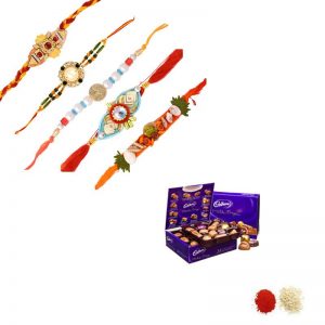Cadbury Celebrations Pack with Set of 5 rakhis