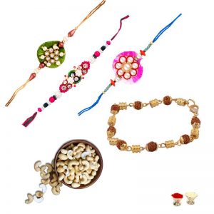 Cashew with Amazing Collection of Rakhis
