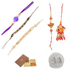 Collection of Dryfruit box & Silver Plated Coin, Rakhis