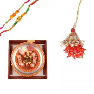 Divine Pooja Thali with Lumba and other Rakhis