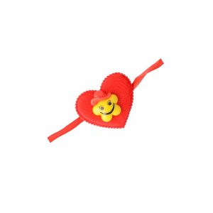 Red Heart Soft Toy Rakhi for Kids