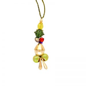 Green and Golden Dangler Lumba Rakhi Gift