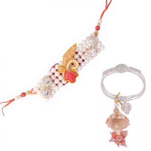 Awesome Pearls Design Rakhi Set for Raksha Bandhan