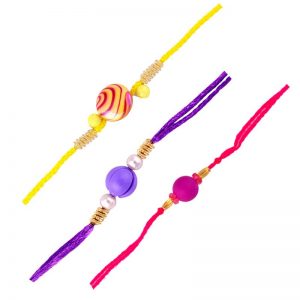 Beautiful Set of Beads Rakhi for Brother and Sister