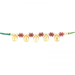Golden Ghunru Thread Rakhi Bracelete style