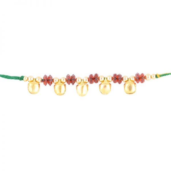 Golden Ghunru Thread Rakhi Bracelete style