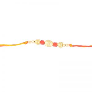 Golden Beads Thread Rakhi