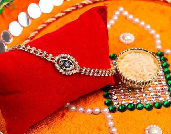 Multicolored Diamond Bracelet Rakhi