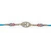 Alluring Flower Rakhi With Beads and Diamonds