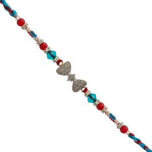Diamond Bow With Red and Blue Beads