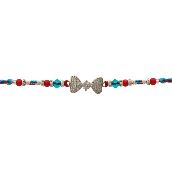 Diamond Bow With Red and Blue Beads