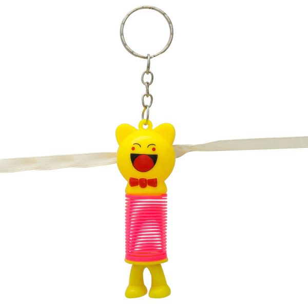 Keychain Yellow Pink Teddy Kids Rakhi