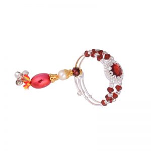 Fine Red Diamond Cut Bracelet Rakhi