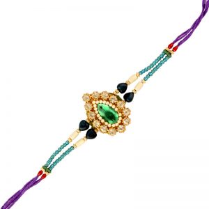 Charming Emerald Designer Pearl Rakhi